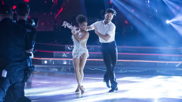 Laurie Hernandez performing with partner Val Chmerkovskiy (www.usatoday.com)
