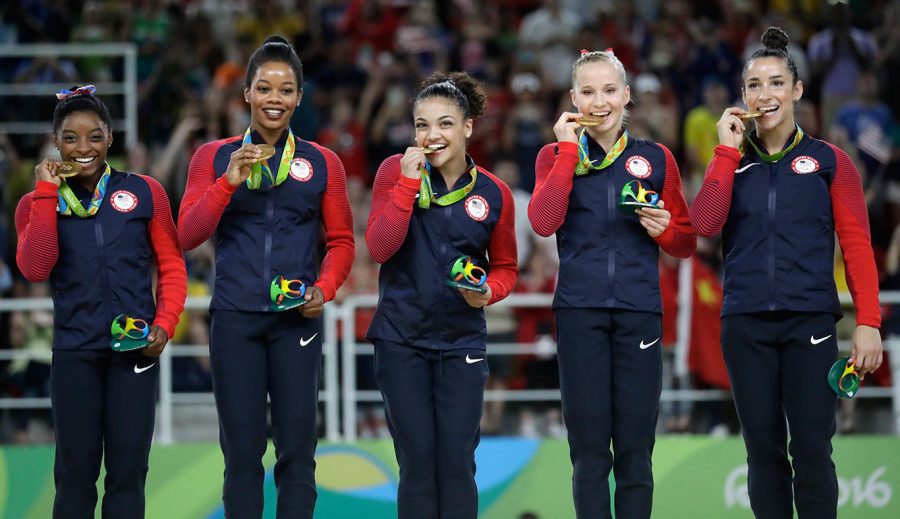 The Final Five after winning team gold in Rio (www.nbcolympics.com)