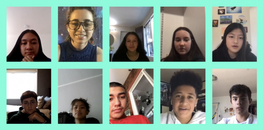 Ms. Borwell, the freshmen, and I gather together in our Frosh Fam session on Zoom. We are happily the leaders for this group of ten (two not shown) amazing freshmen.
