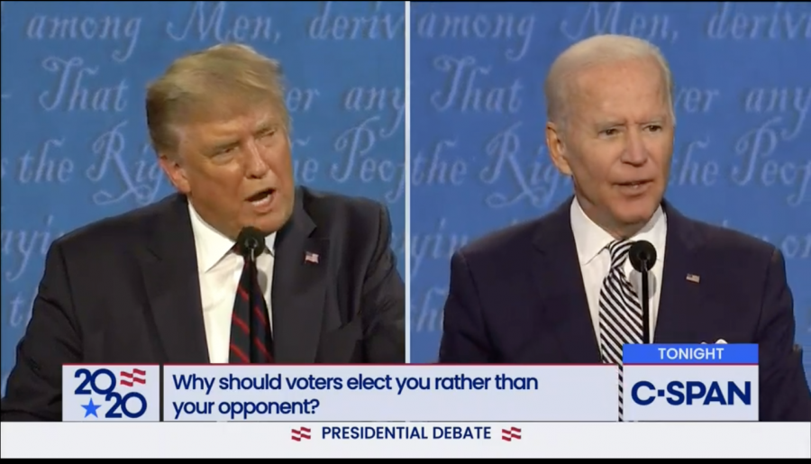 President Donald J. Trump repeatedly interrupted former Vice President Joseph R. Biden, Jr in the first 2020 presidential debate.