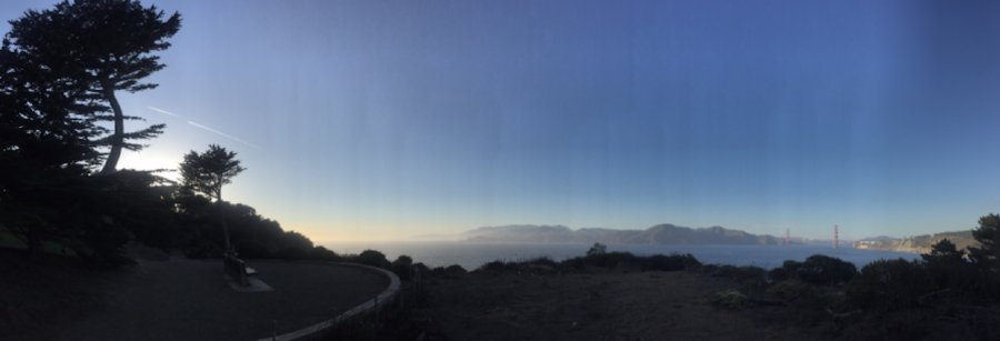 I was enthralled by this panoramic view of Golden Gate Park with the Golden Gate Bridge in the background.