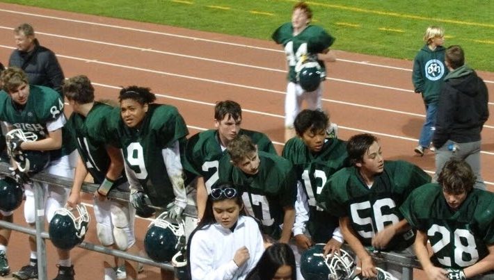 The 2017 Freshman Football Team after a game; many freshman make lifelong friends through sports.