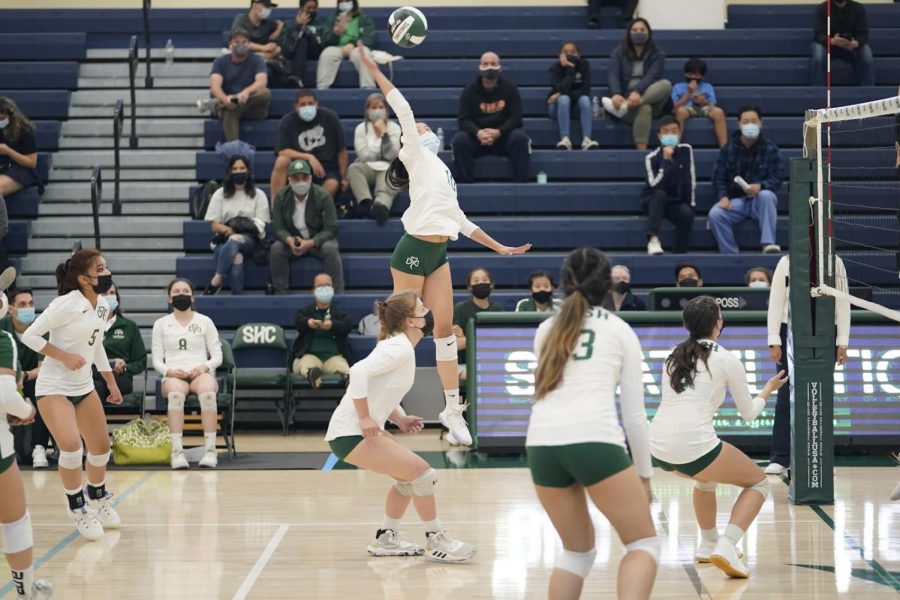 Girls' Volleyball plays a match during their fall 2021 season.