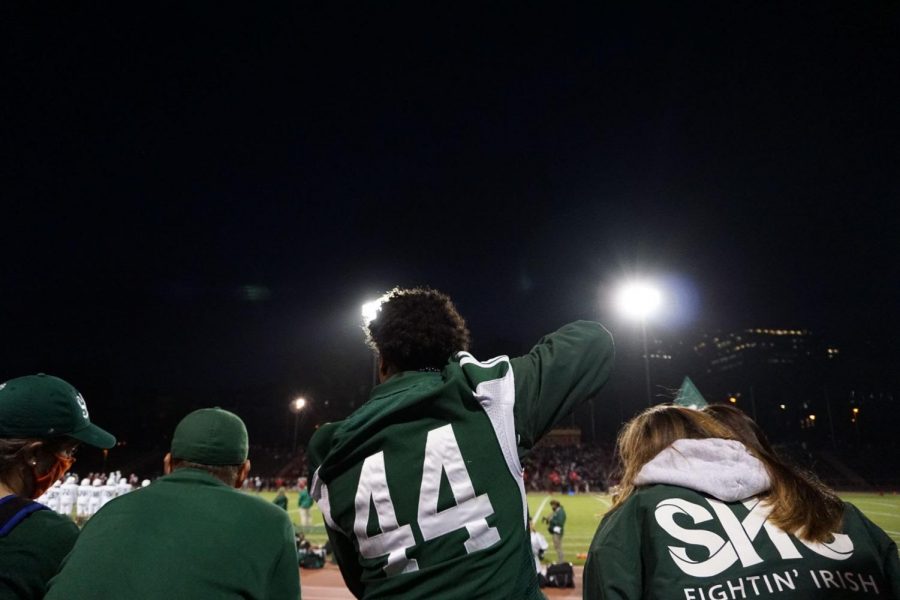 SHC fans cheer on the Irish from the stands!