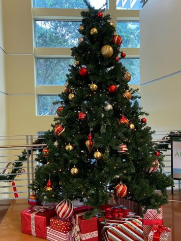 The La Salle Campus got into the Christmas spirit with a variety of Christmas decorations including trees and garland.