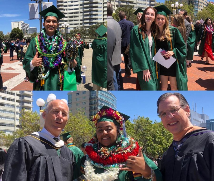 SHC+class+of+2022+celebrate+graduation+outside+of+the+Cathedral.