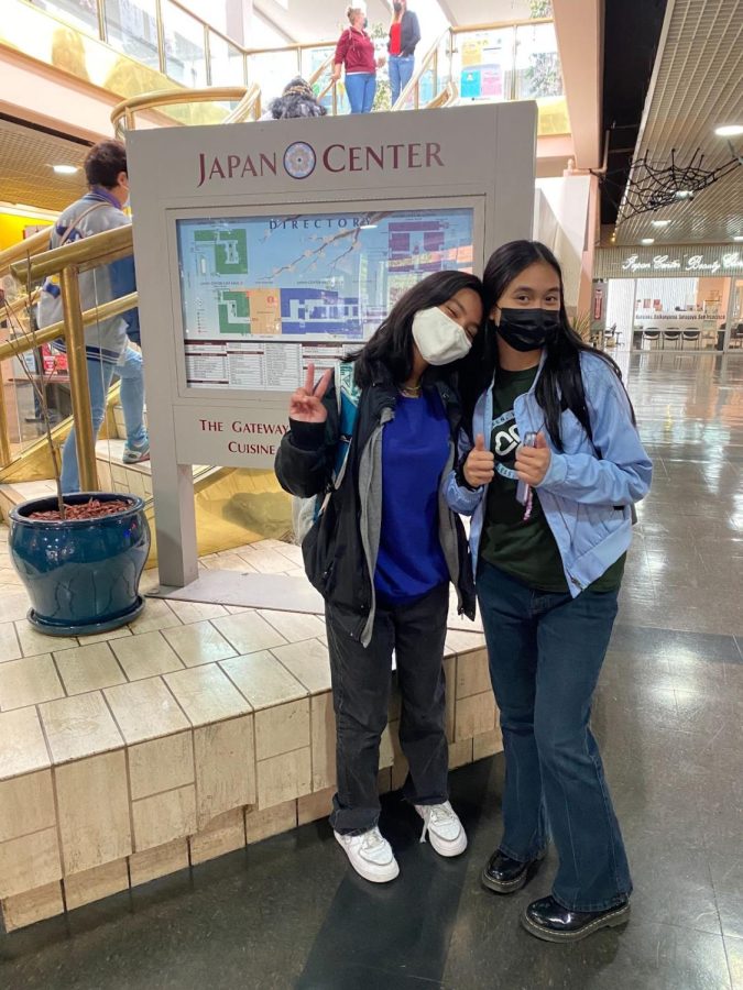 My best friend Angelika and I hanging out together in Japantown!