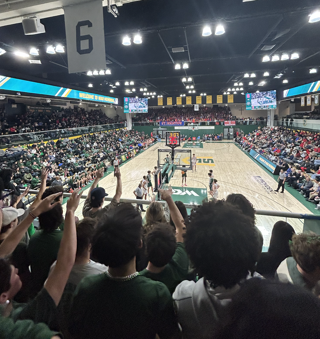 The SHC student section stays hyped despite their loss in this photo taken by Senior Business Representative Emma Major