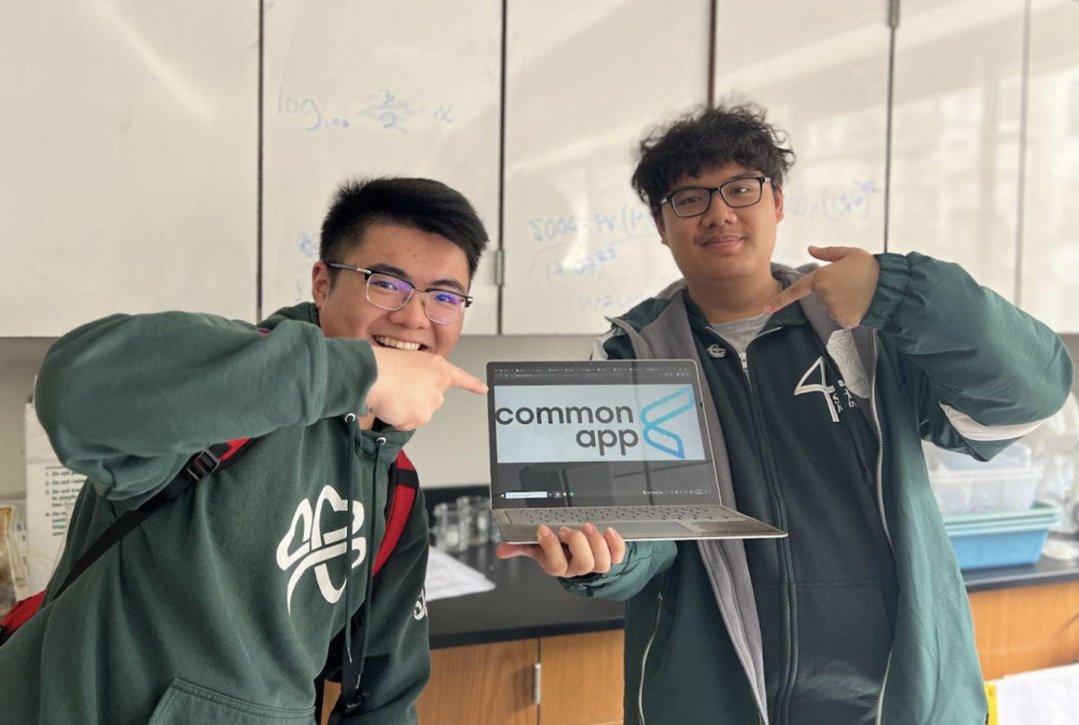 Seniors, Eric Huynh ‘24 and Nicholas Lew ‘24, modeling their common applications. 