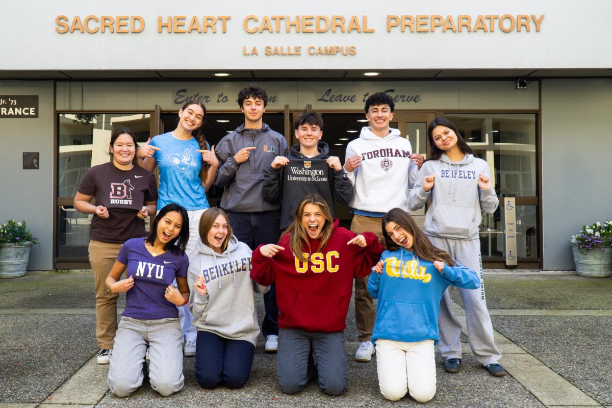 SHC seniors showing off their college commitment outfits!