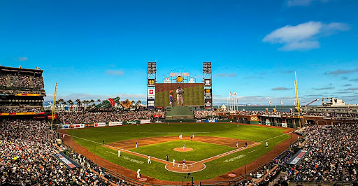 Oracle Park on a sold-out sunny day