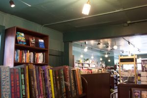 The view from Noe Valley Books' back room facing  to the main room.